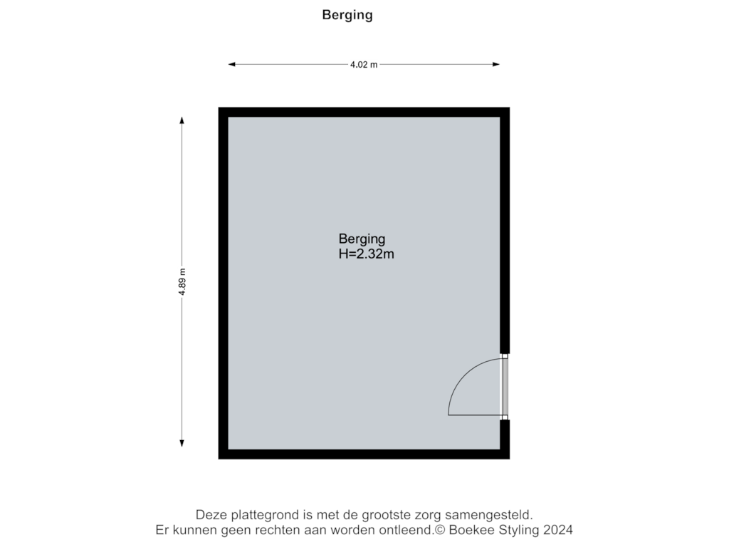 Bekijk plattegrond van Berging van Laurens Reaellaan 24-III