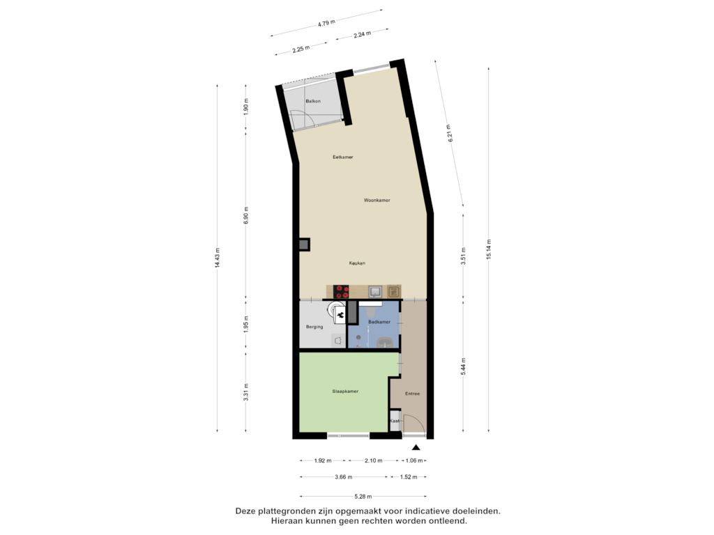 View floorplan of Appartement of Oude-Molenstraat 1-A36