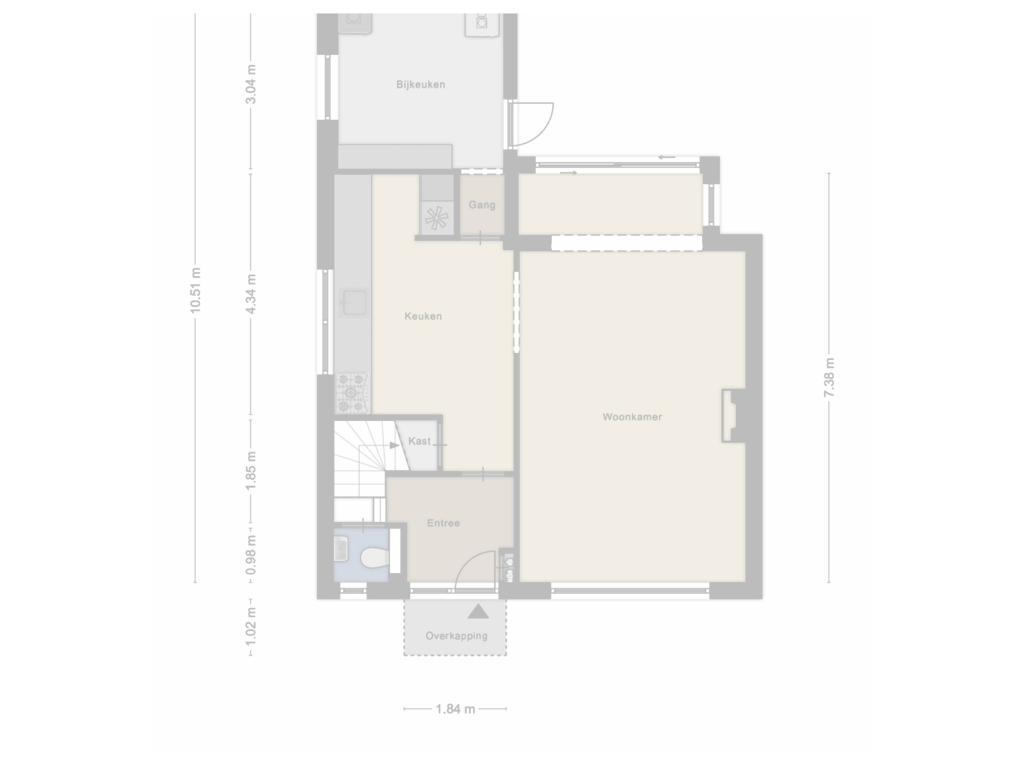 Bekijk plattegrond van Begane grond van Stationstraat 39-A