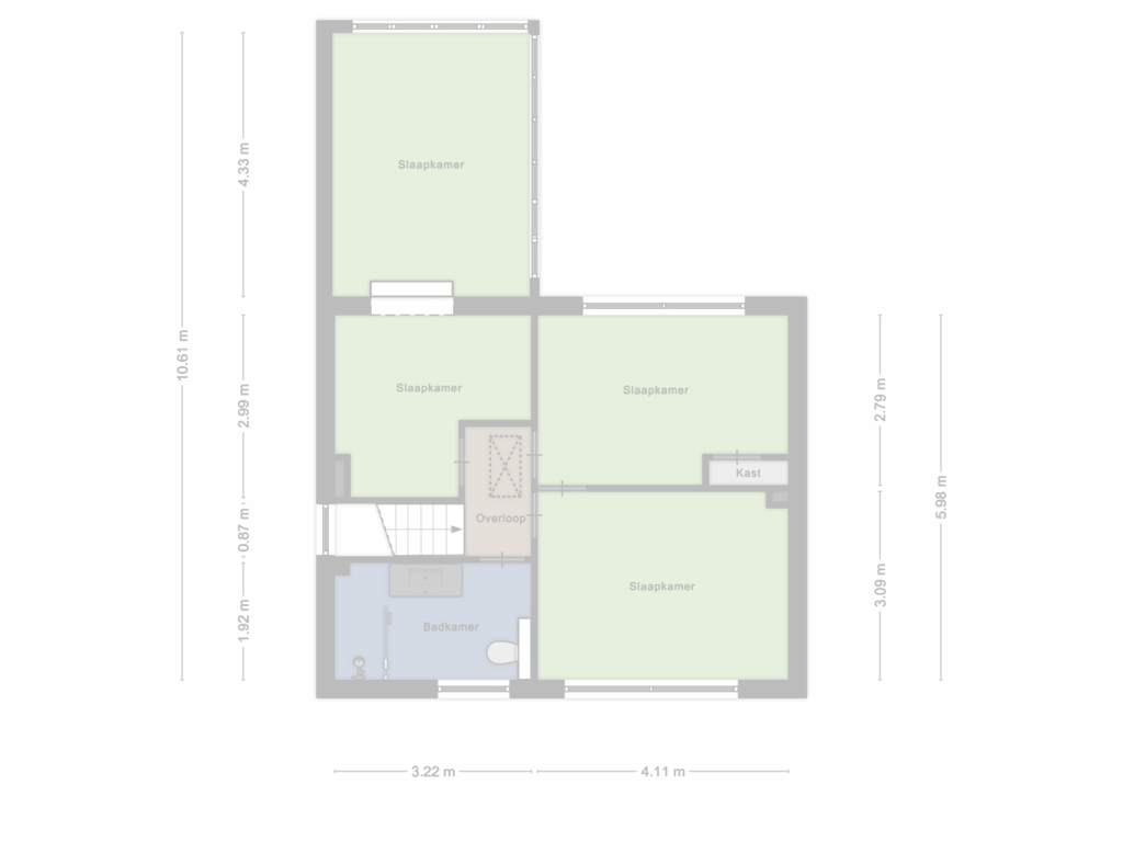 Bekijk plattegrond van 1e verdieping van Stationstraat 39-A