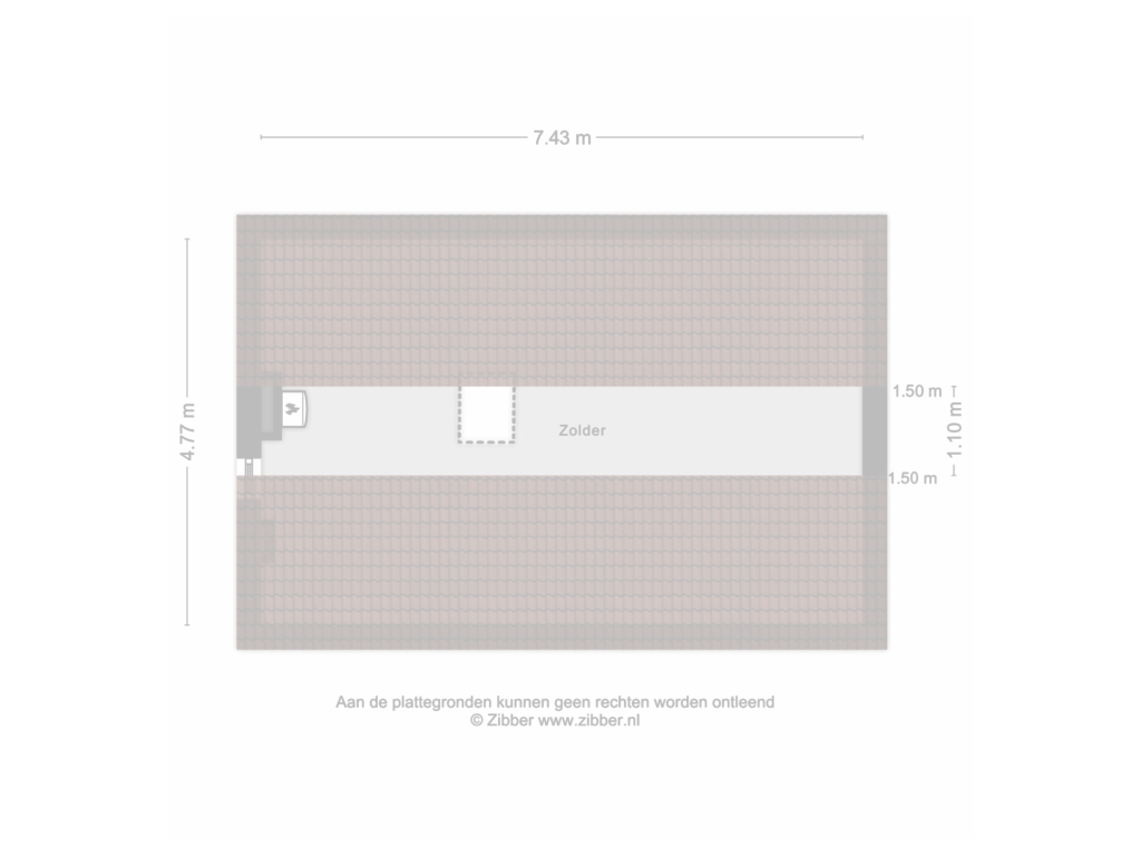 Bekijk plattegrond van Zolder van Stationstraat 39-A