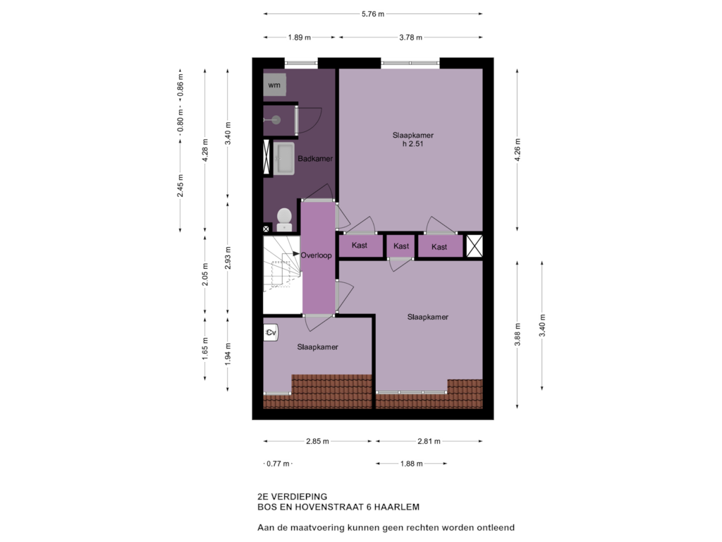 Bekijk plattegrond van 2e Verdieping van Bos en Hovenstraat 6