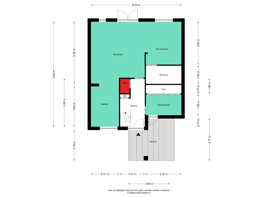 View floorplan of Begane Grond of Steenenburg 9