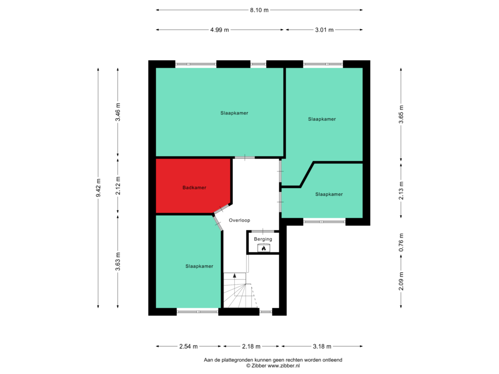 View floorplan of Eerste Verdieping of Steenenburg 9