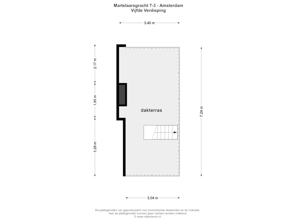 Bekijk plattegrond van VIJFDE VERDIEPING van Martelaarsgracht 7-3