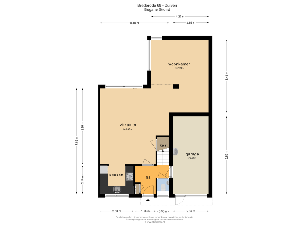 View floorplan of Begane Grond of Brederode 68