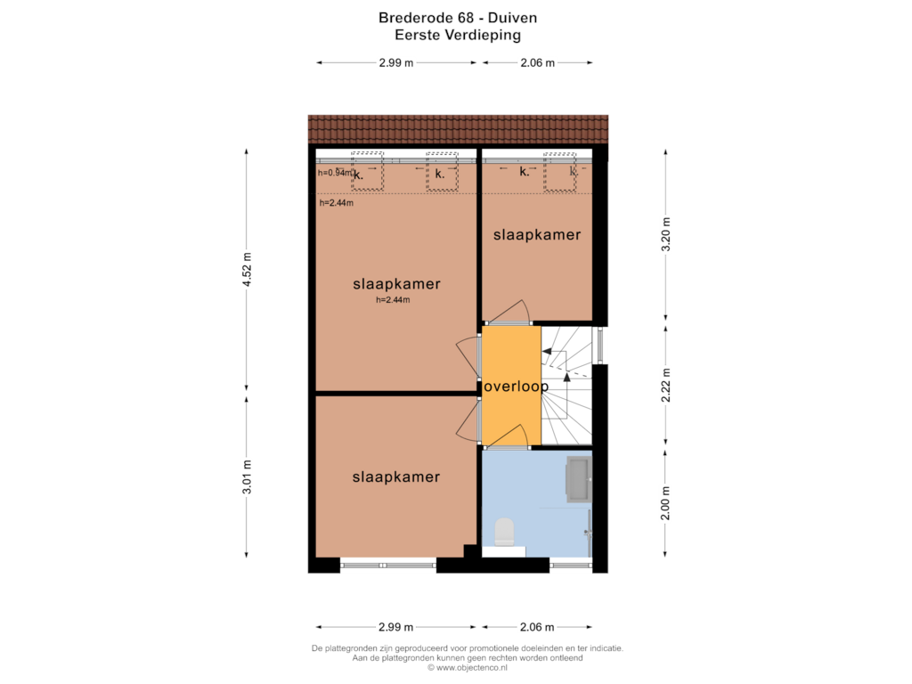 View floorplan of Eerste Verdieping of Brederode 68