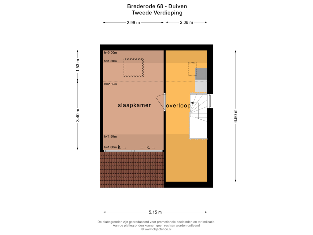 View floorplan of Tweede Verdieping of Brederode 68