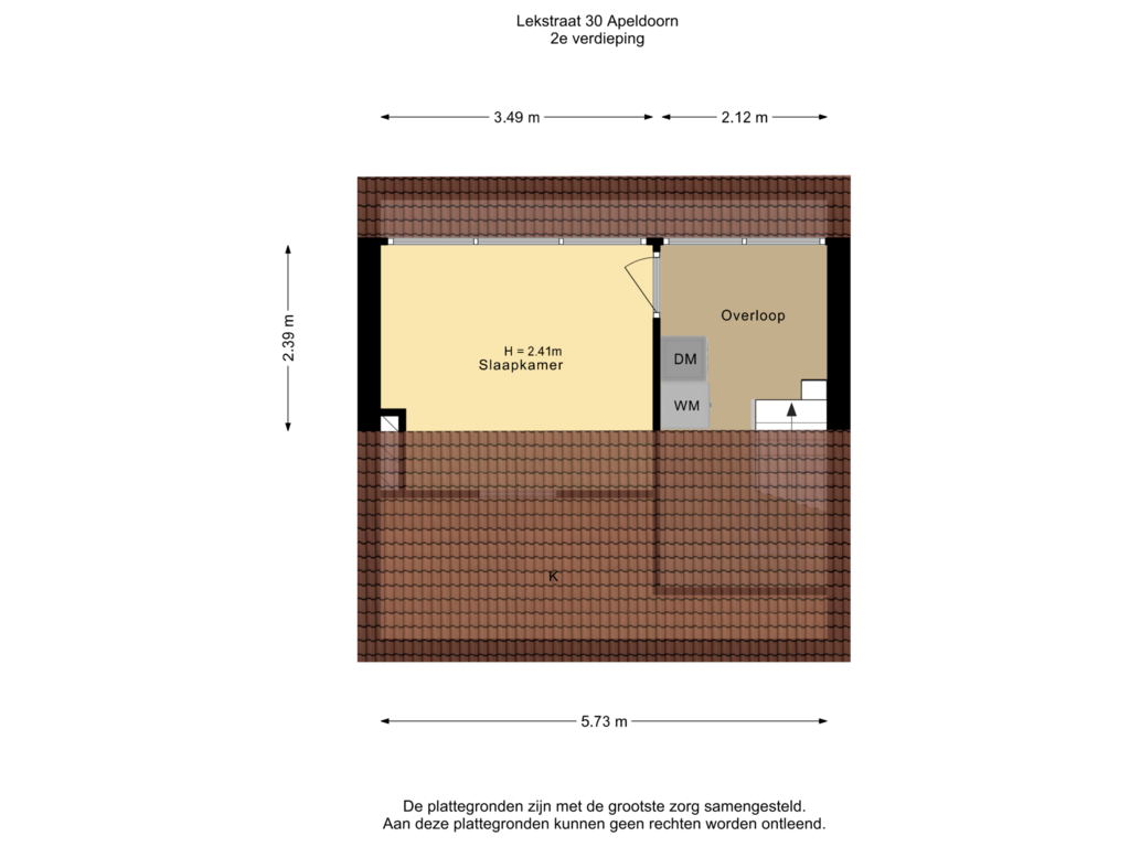 Bekijk plattegrond van 2e verdieping van Lekstraat 30