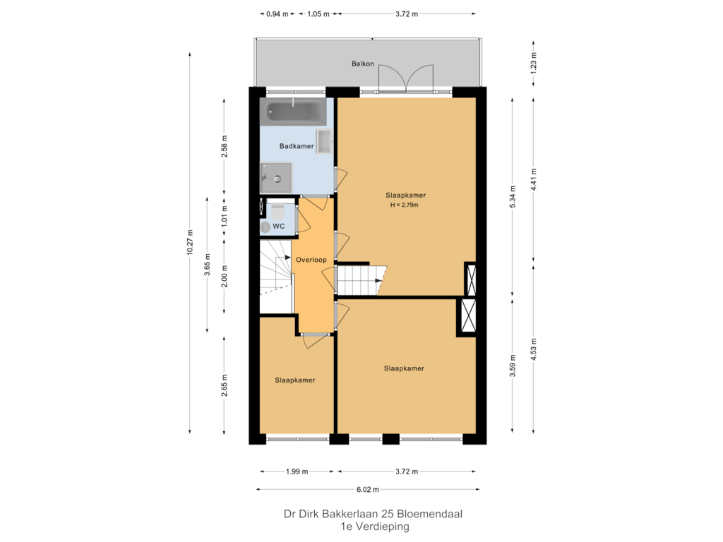 Bekijk plattegrond van 1e Verdieping van Dr. Dirk Bakkerlaan 25