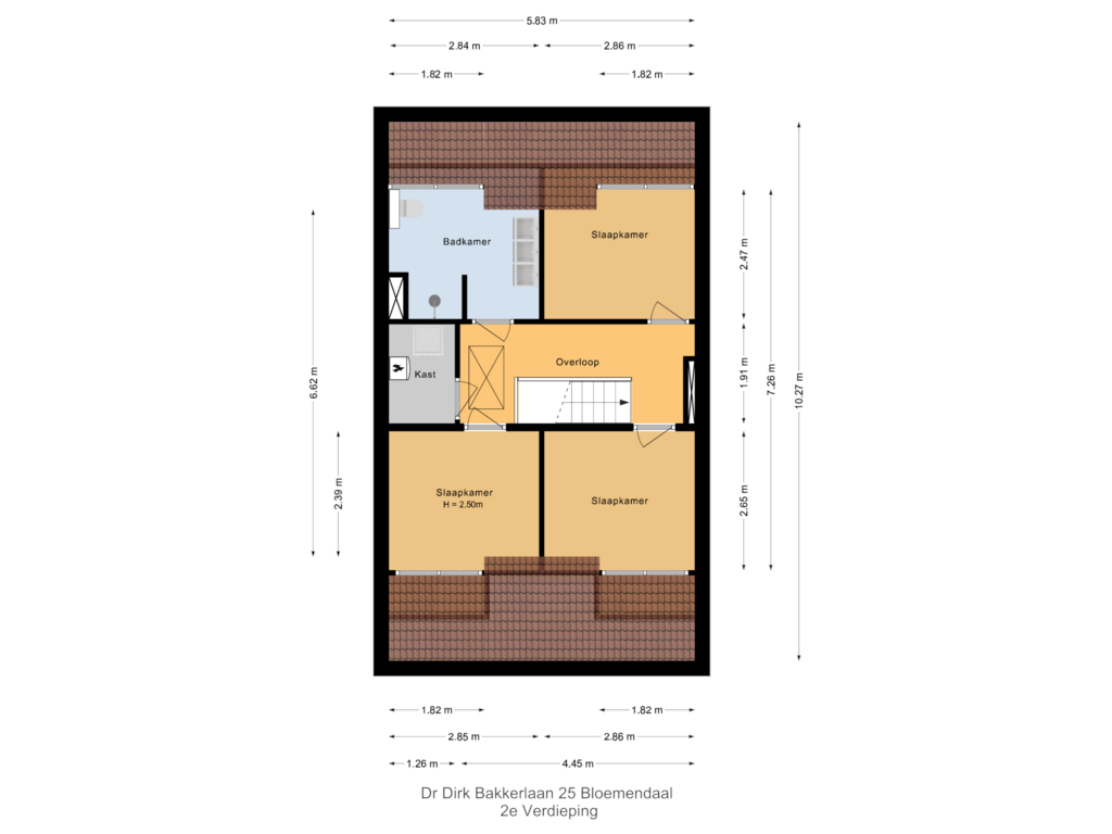 Bekijk plattegrond van 2e Verdieping van Dr. Dirk Bakkerlaan 25