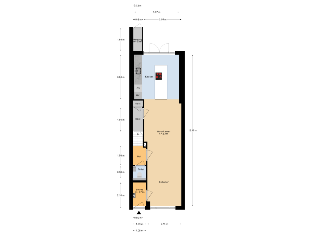 Bekijk plattegrond van Begane grond van Zwartewater 9-G