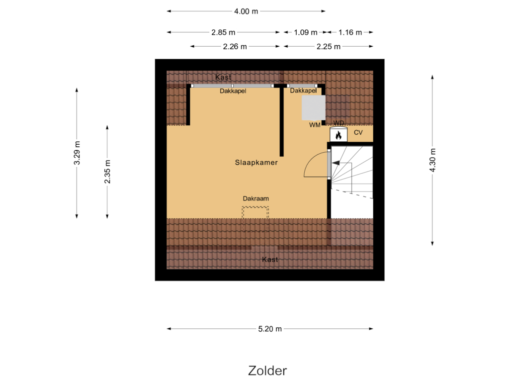 Bekijk plattegrond van Zolder van Tulpstraat 13