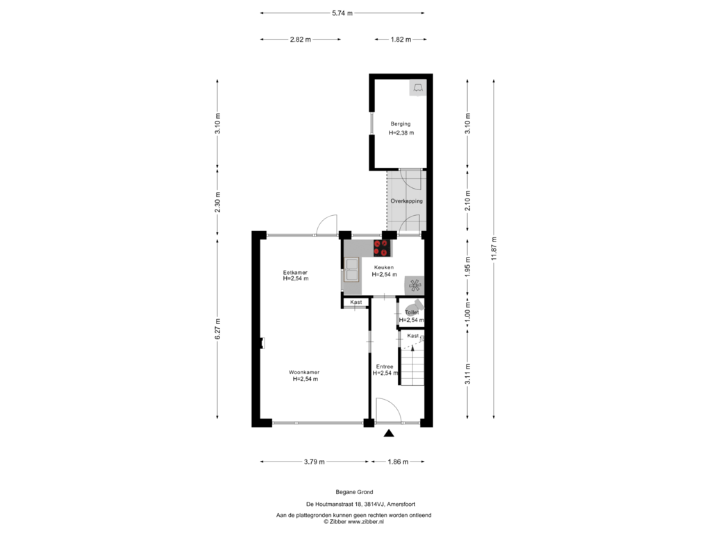 Bekijk plattegrond van Begane Grond van De Houtmanstraat 18