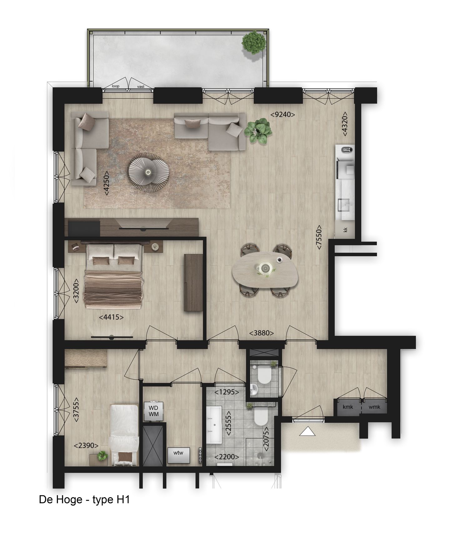 Foto 5 van 3-Kamer appartement (Bouwnr. 14.01)