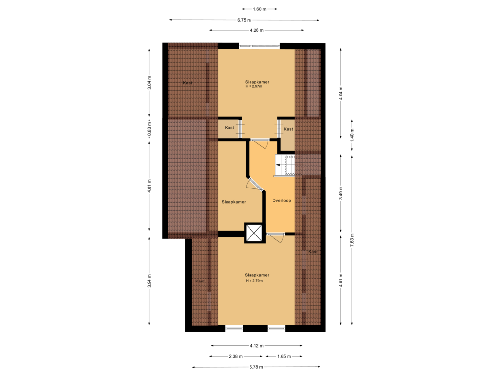 Bekijk plattegrond van Eerste verdieping van Delwijnsestraat 18