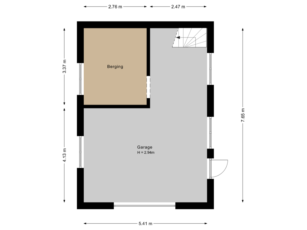 Bekijk plattegrond van Garage  van Delwijnsestraat 18