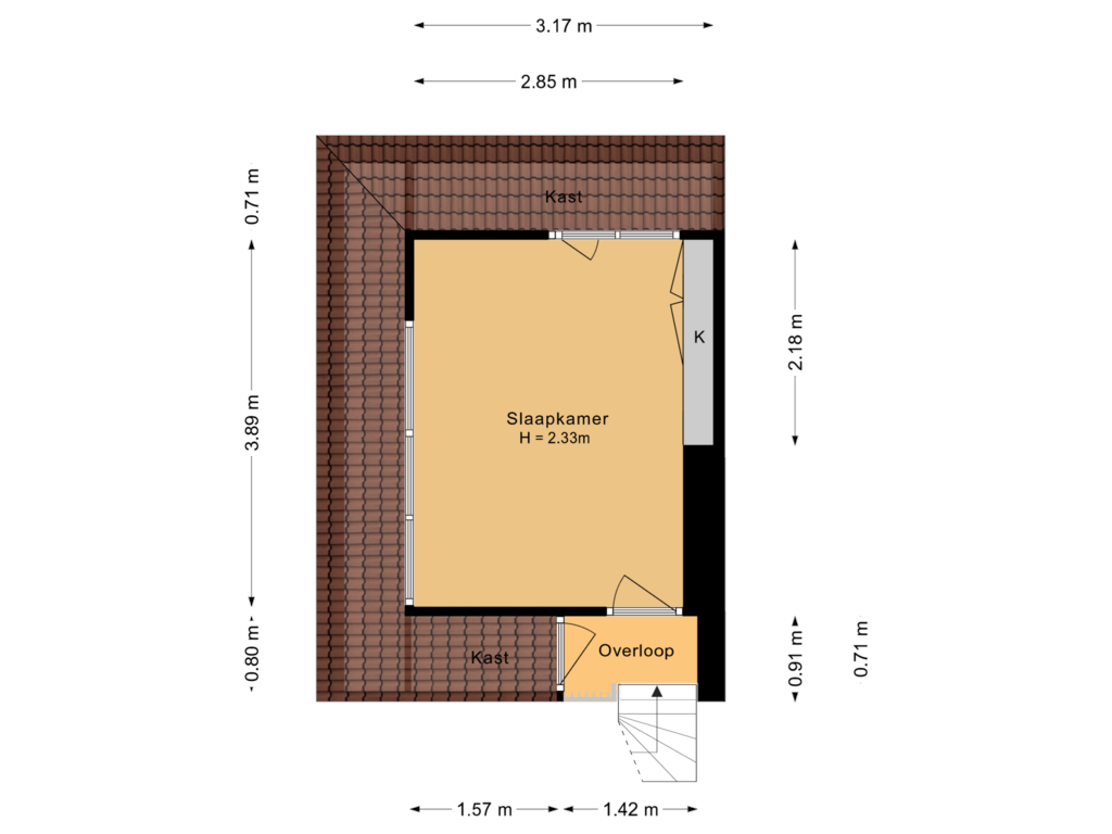 View floorplan of 2e verdieping of Zandweg 35