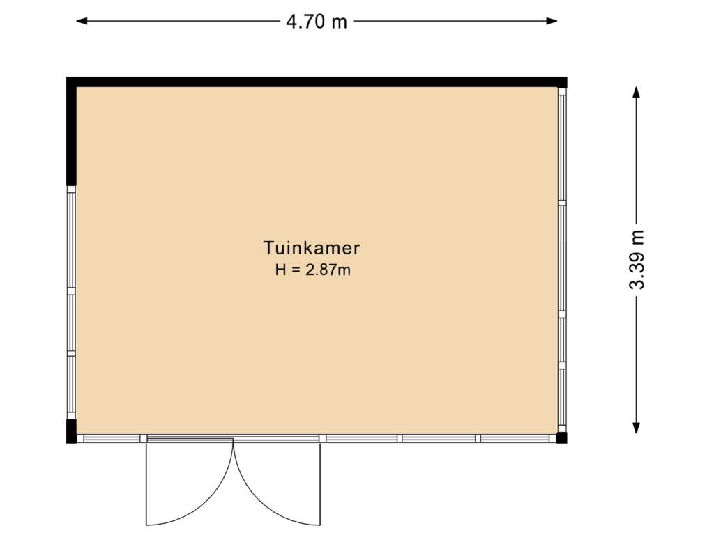 View floorplan of Tuinkamer of Zandweg 35