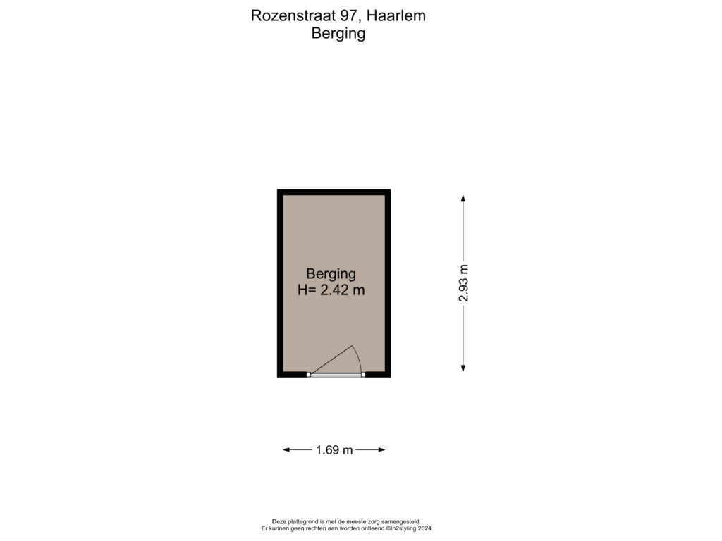 Bekijk plattegrond van Berging van Rozenstraat 97