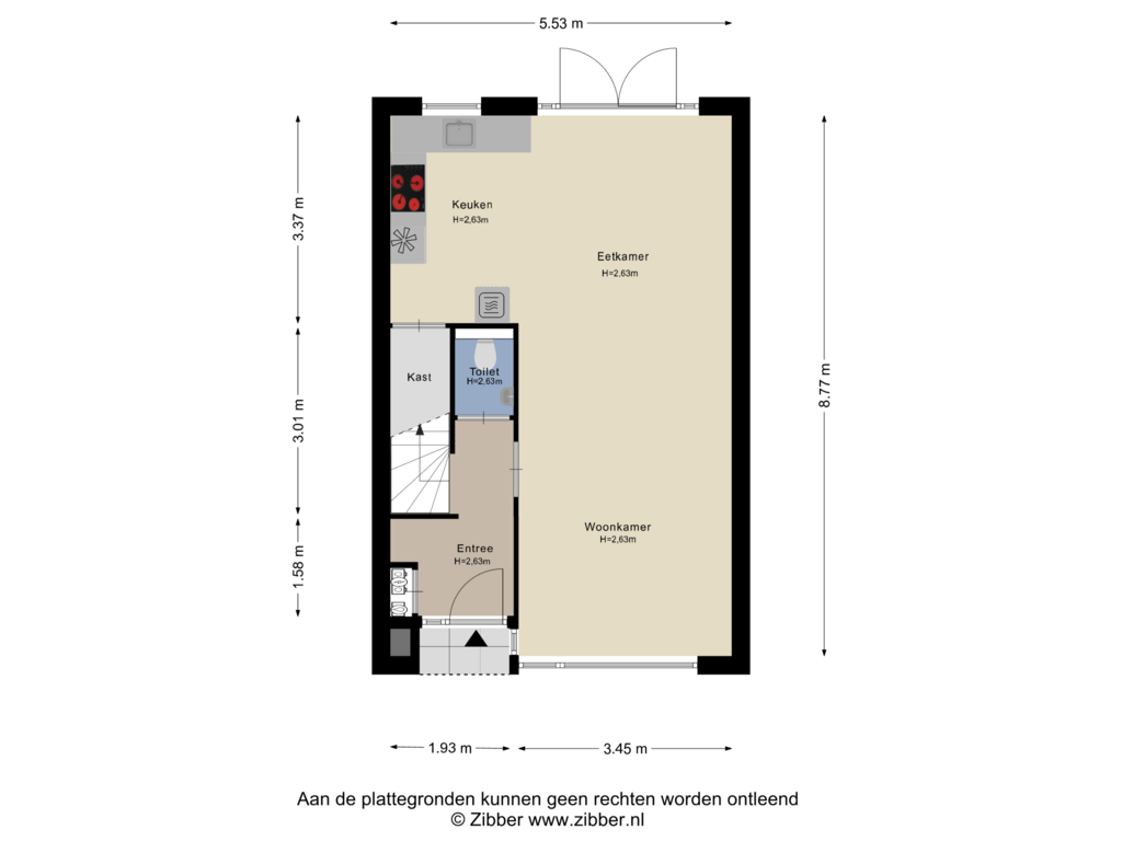 Bekijk plattegrond van Begane grond van Mr G Groen van Prinstererlaan 1-G