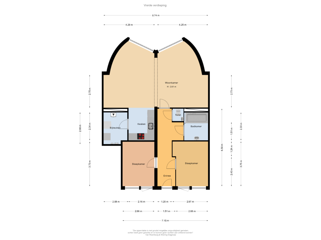 View floorplan of Vierde verdieping of Meerhuizenstraat 11-S