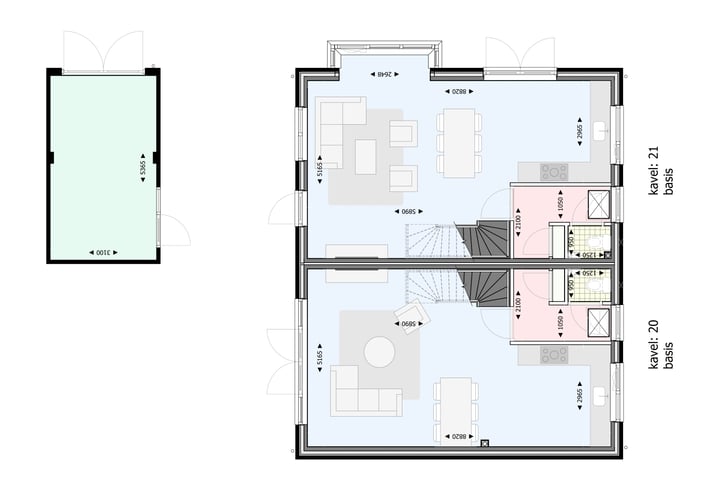 Bekijk foto 7 van 2 onder 1 kapwoningen (Bouwnr. 20)