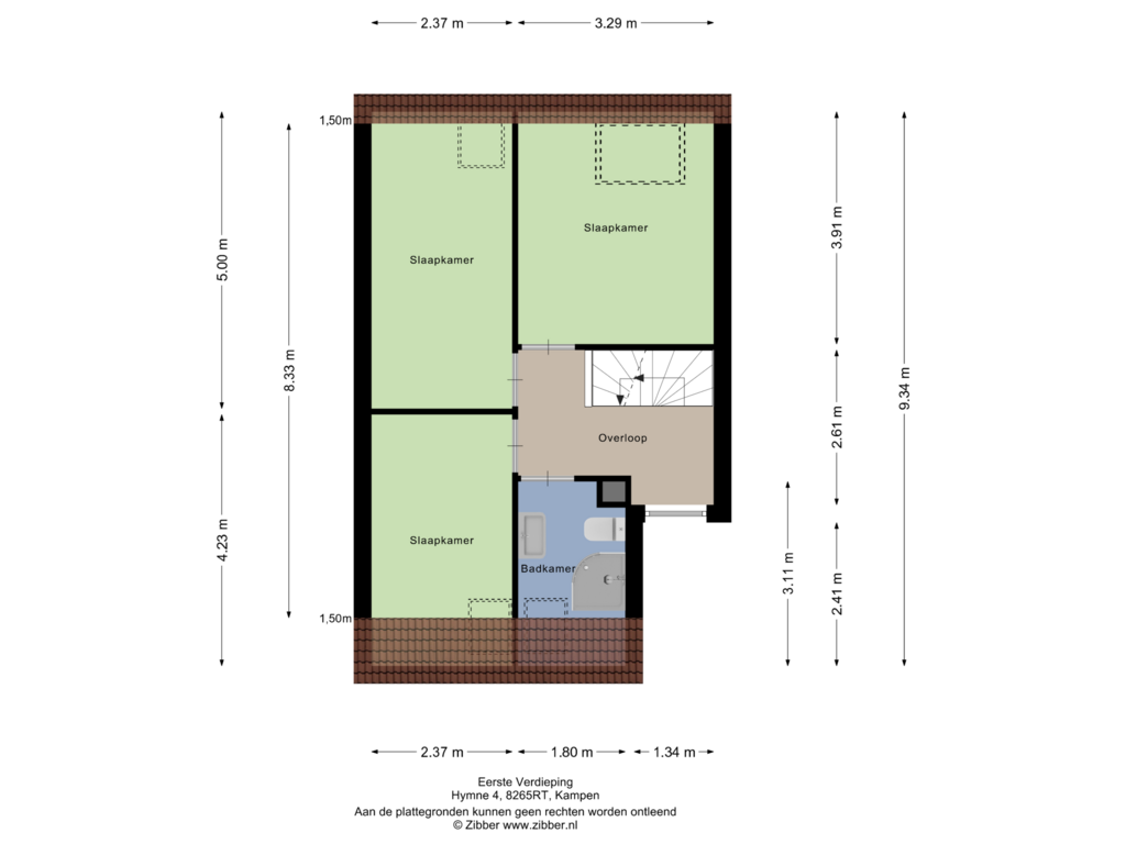 View floorplan of Eerste Verdieping of Hymne 4