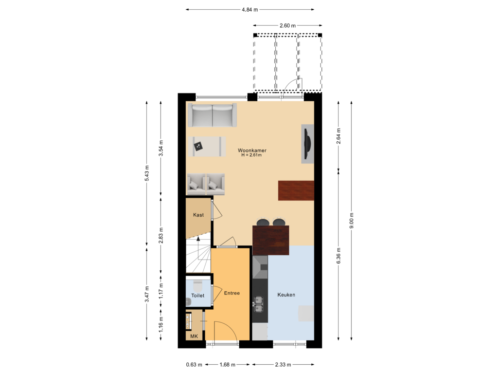 Bekijk plattegrond van Begane grond van Jan Weugkade 31