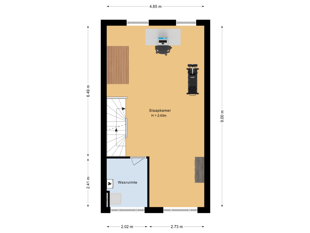 Bekijk plattegrond van Tweede verdieping van Jan Weugkade 31