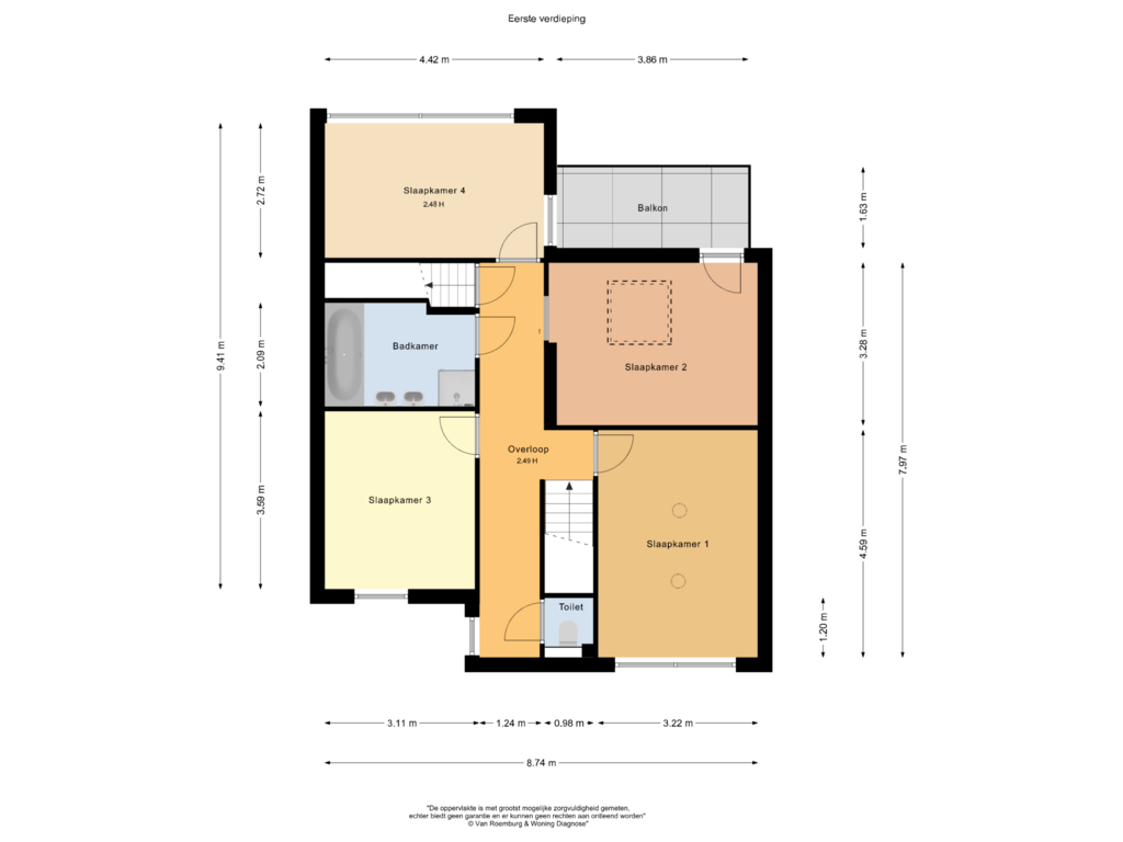 Bekijk plattegrond van Eerste verdieping van Purperreiger 56