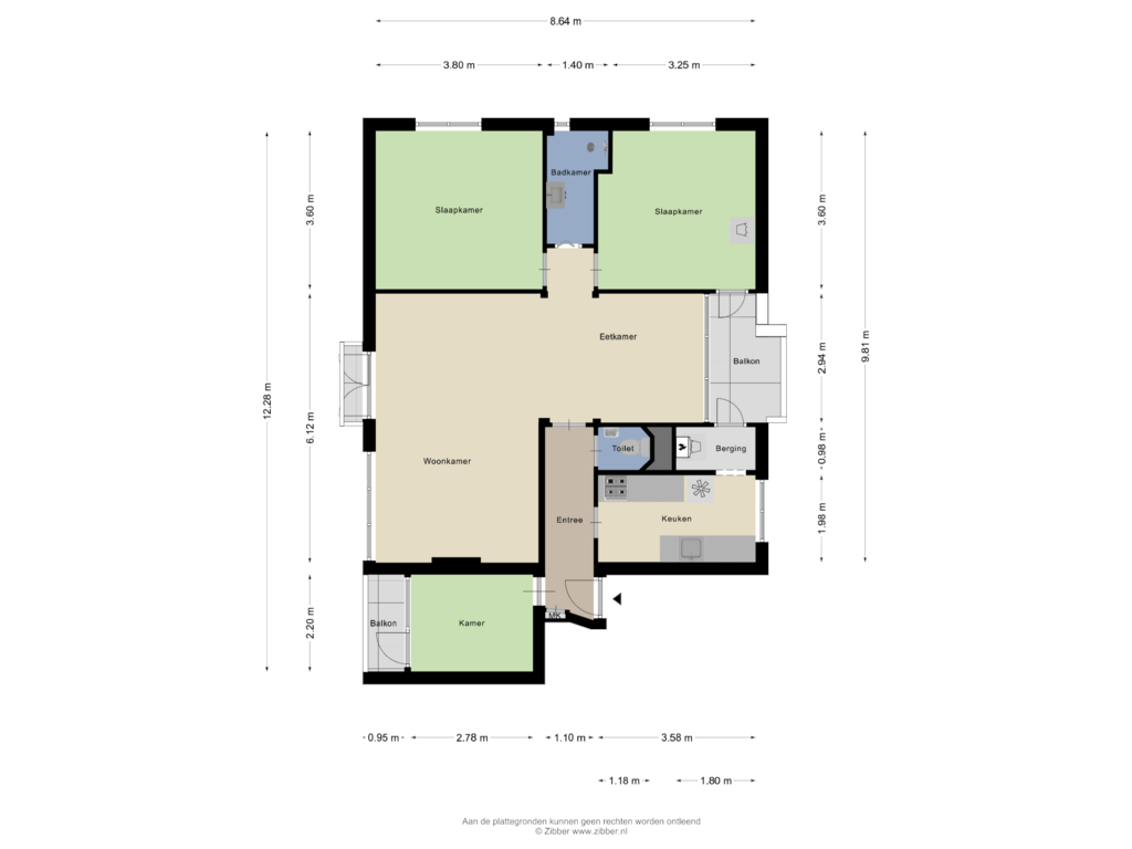 View floorplan of Appartement of Flemingstraat 17