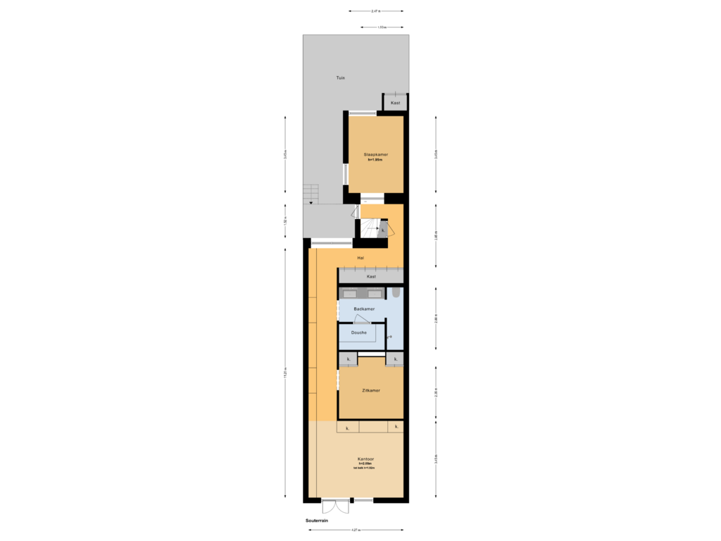 Bekijk plattegrond van Souterrain van Lauriergracht 114-H