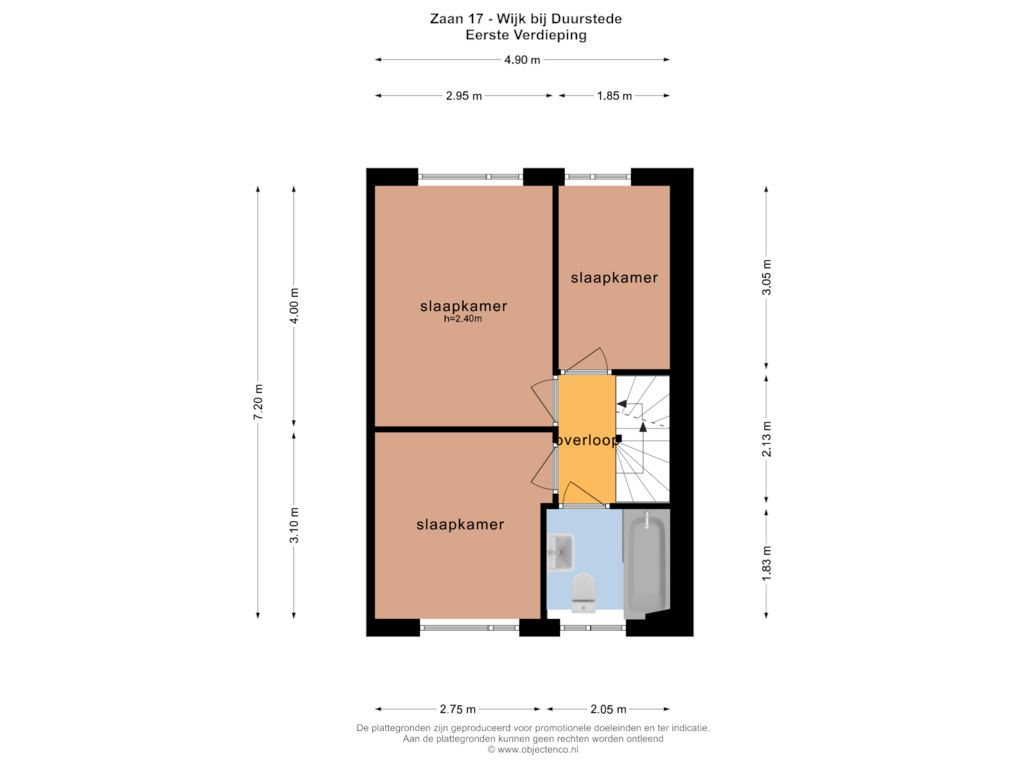 Bekijk plattegrond van EERSTE VERDIEPING van Zaan 17