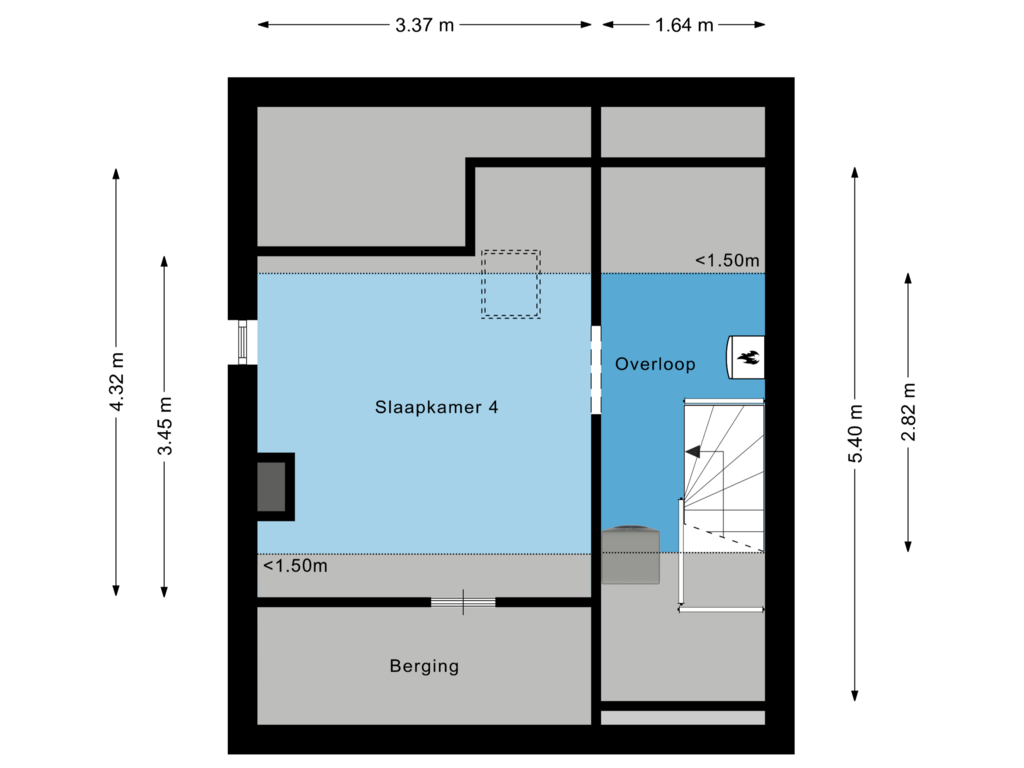 Bekijk plattegrond van Tweede Verdieping van De Haecken 12