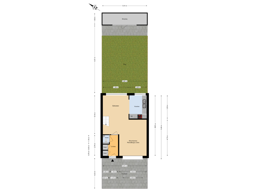 Bekijk plattegrond van Begane grond tuin van Dennendal 144