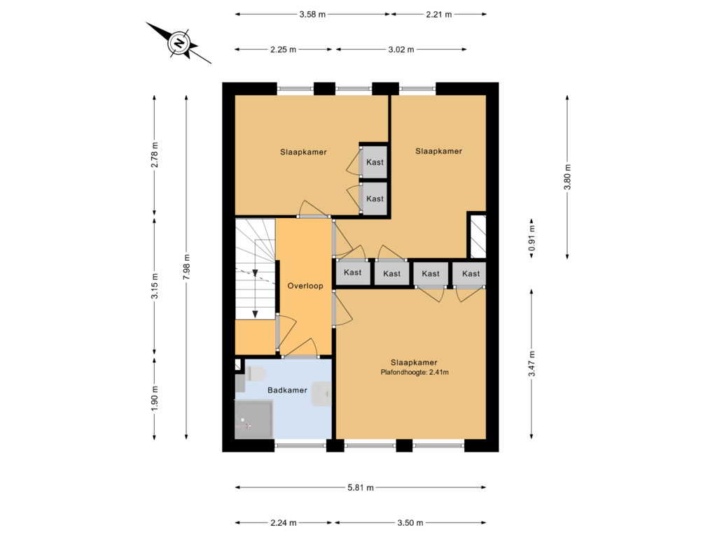 Bekijk plattegrond van 1e verdieping van Dennendal 144