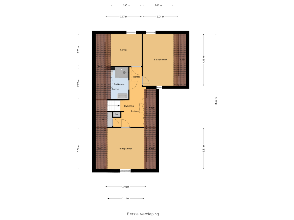 Bekijk plattegrond van Eerste Verdieping van Oosterdijk 29