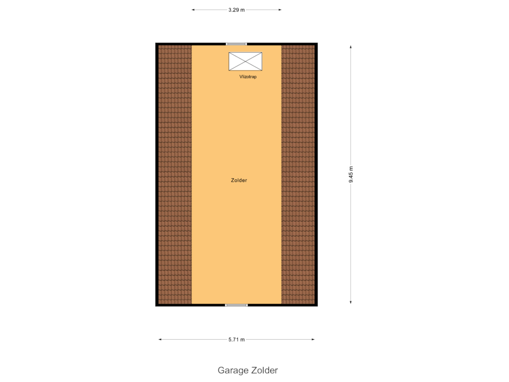 Bekijk plattegrond van Garage Zolder van Oosterdijk 29