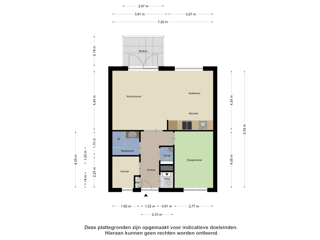 Bekijk plattegrond van Appartement van Nes 60