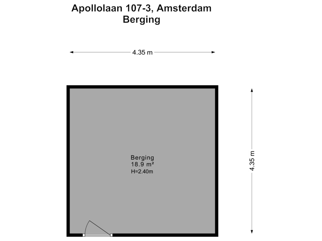 Bekijk plattegrond van Berging van Apollolaan 107-3