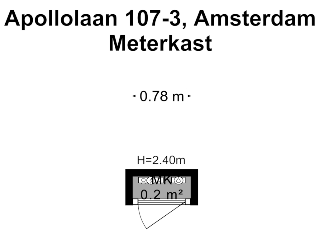 Bekijk plattegrond van Meterkast van Apollolaan 107-3