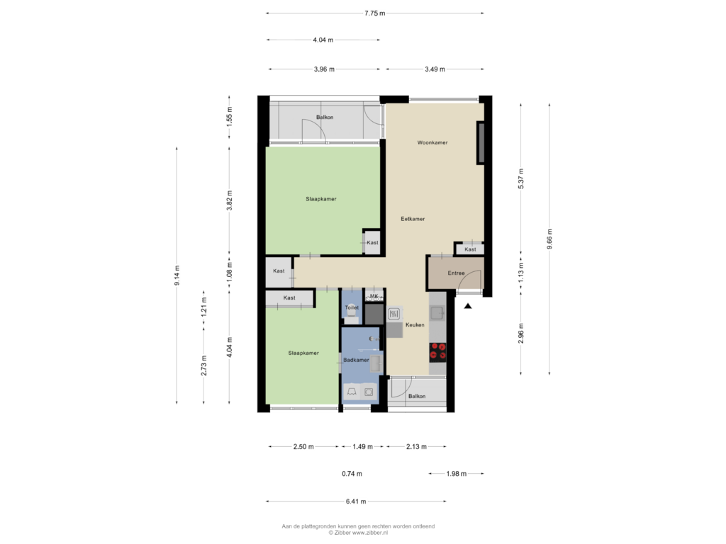 Bekijk plattegrond van Appartement van Debussystraat 15