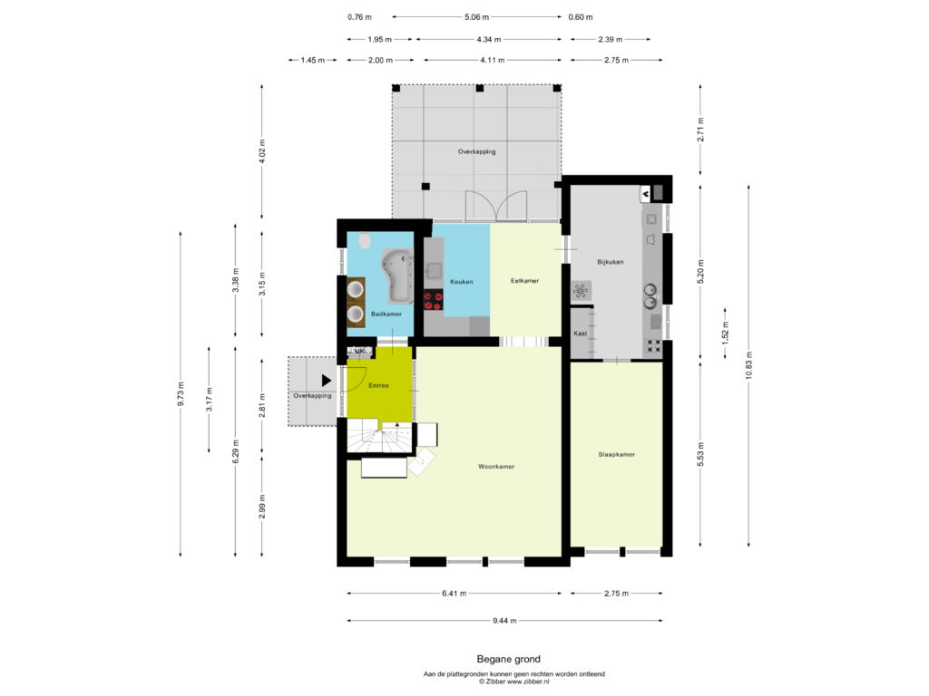 Bekijk plattegrond van Begane grond van Kruisstraat 34