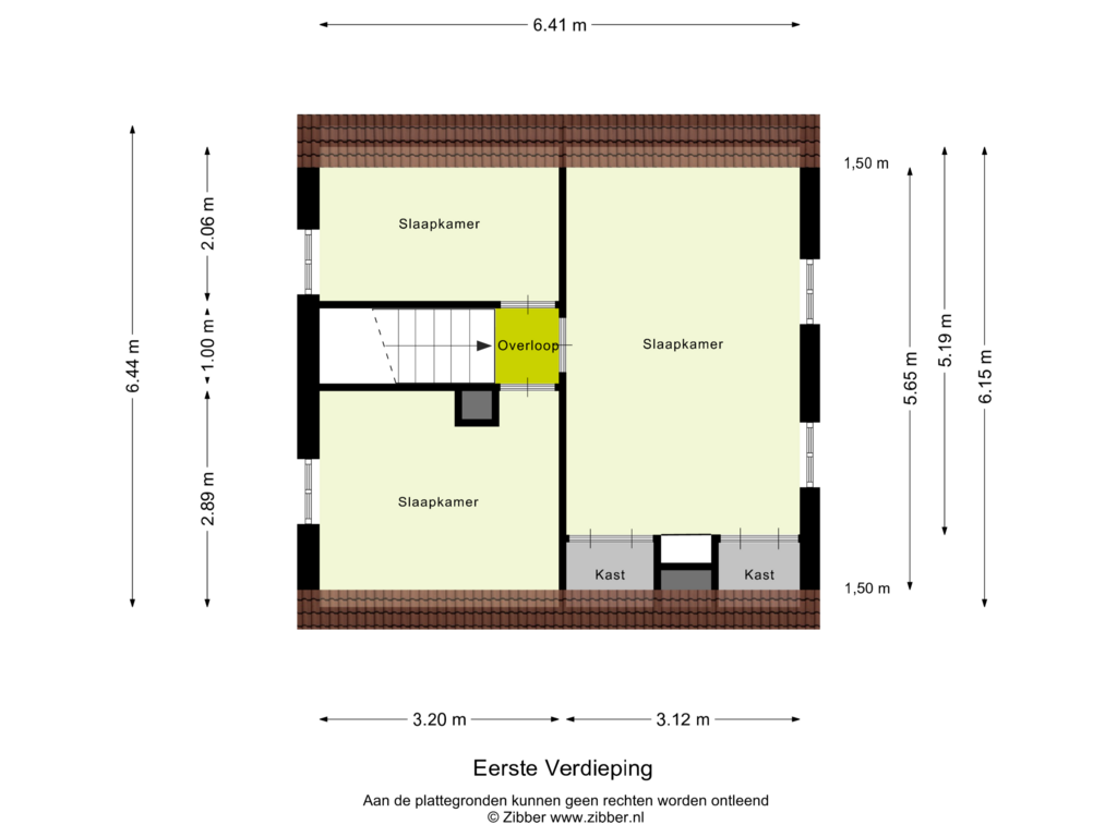 Bekijk plattegrond van Eerste Verdieping van Kruisstraat 34