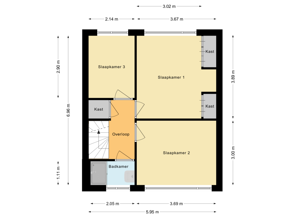 Bekijk plattegrond van Eerste verdieping van P.C. Hooftstraat 32