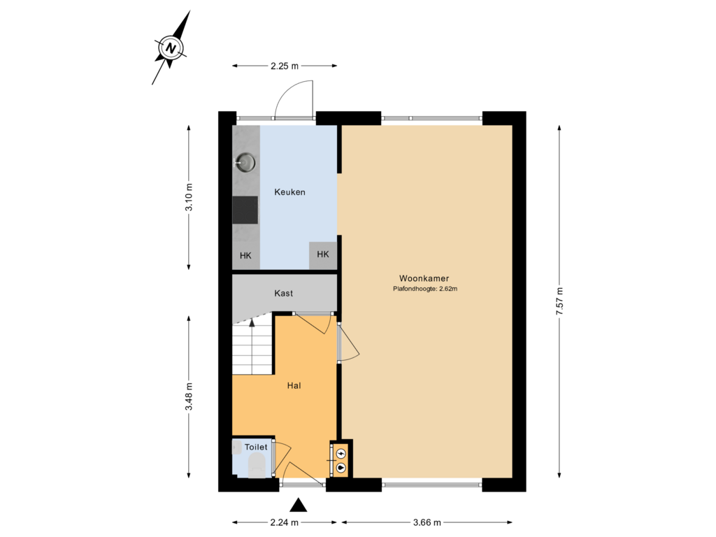 Bekijk plattegrond van Begane grond van Anna van Burenplein 8