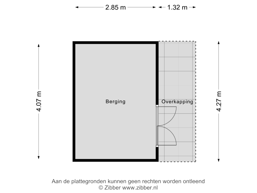 Bekijk plattegrond van Berging van Singel 48