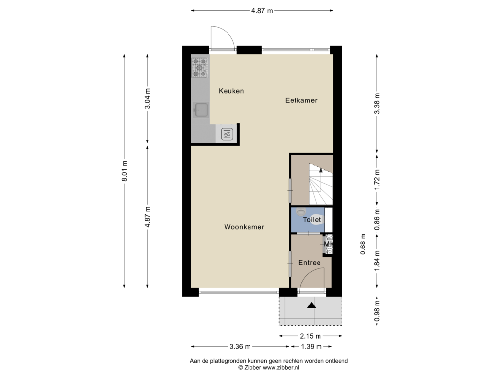 View floorplan of Begane grond of van Riebeeckstraat 15