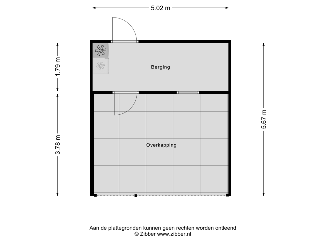 View floorplan of Berging of van Riebeeckstraat 15